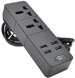 Мережевий фільтр (подовжувач) Voltronic ТВ-Т07 2 розетки 16А 4xUSB-A 2м з вимикачем чорний