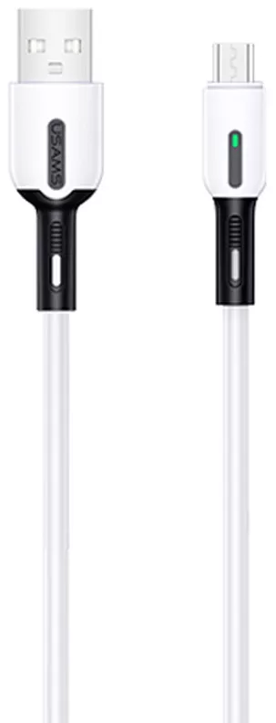 Кабель Usams U51 Silicone USB-A - micro USB 10w 1м cable White - фото 1