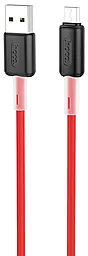 Кабель Hoco X48 Soft Silicone USB-A - micro USB 12w 2.4a 1м cable Red - фото Кабель Hoco X48 Soft Silicone USB-A - micro USB 12w 2.4a 1м cable Red