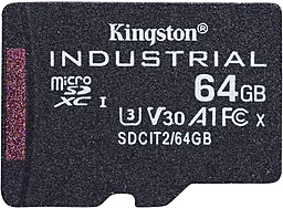 Карта пам'яті Kingston 64 GB microSDXC UHS-I (U3) V30 A1 Industrial (SDCIT2/64GBSP) - фото Карта пам'яті Kingston 64 GB microSDXC UHS-I (U3) V30 A1 Industrial (SDCIT2/64GBSP)
