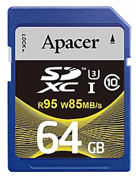 Карта памяти Apacer SDXC 64GB Class 10 UHS-I U3 (AP64GSDXC10U4-R) - фото Карта памяти Apacer SDXC 64GB Class 10 UHS-I U3 (AP64GSDXC10U4-R)