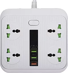 Сетевой фильтр (удлинитель) Voltronic TB-Т18 4 розетки 10А 3xUSB-A-1xC 2м с выключателем белый - фото Сетевой фильтр (удлинитель) Voltronic TB-Т18 4 розетки 10А 3xUSB-A-1xC 2м с выключателем белый