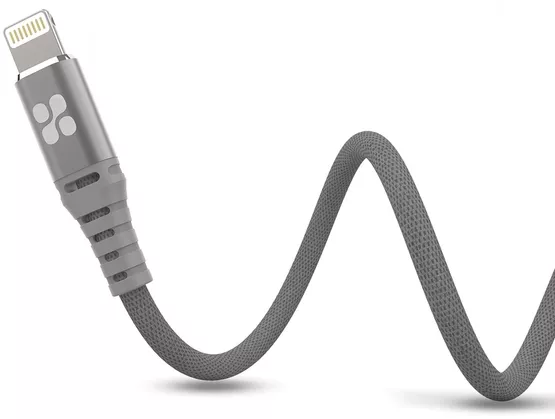 Кабель Promate USB-A - Lightning 12w 2.4a 1.2м cable Grey - фото 5