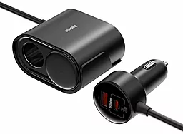 Автомобільний зарядний пристрій Baseus High Efficiency Pro 30w PD/QC USB-C/USB-A ports 1-in-2 car charger black (C00455300121-00)