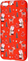 Чохол Wave Fancy Santa Claus and Deer Apple iPhone 7 Plus, iPhone 8 Plus Red