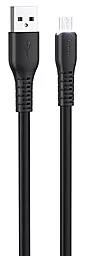 Кабель Hoco X44 Soft Silicone USB-A - micro USB 12w 2.4a 1м cable Black - фото Кабель Hoco X44 Soft Silicone USB-A - micro USB 12w 2.4a 1м cable Black