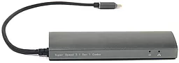 Мультипортовый USB Type-C хаб PowerPlant USB-C -> 2хUSB3.0/1хUSB-C/Gigabit LAN Grey (CA910557) - миниатюра 3