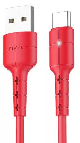 Кабель Hoco X30 Star Charging USB-A - Type-C 10w 1.2м cable Red - фото 1