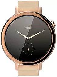 Смарт-часы Motorola Moto 360 2nd Generation 42mm Stainless Steel with Rose Gold Leather Strap - миниатюра 3