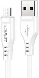Кабель AceFast C3-09 USB-A - micro USB 12w 2.4a 1.2м cable White (AFC3-09W)