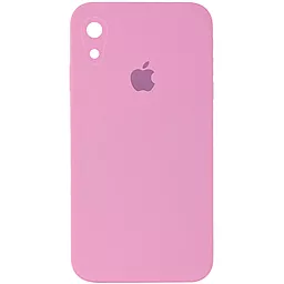 {"ru": "Чехол", "uk": "Чохол"} Silicone Case Full Camera Square для Apple iPhone XR  Light pink