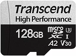Карта пам'яті Transcend microSDXC 128GB High Perfomance 330S Class 10 UHS-I U3 V30 A2 + SD-адаптер (TS128GUSD330S) - мініатюра 2