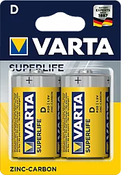Батарейки Varta Superlife D / R20 2шт Zinc-carbon - фото Батарейки Varta Superlife D / R20 2шт Zinc-carbon