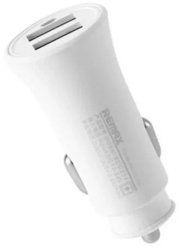 Автомобільний зарядний пристрій Remax RCC-217 2.4a 2xUSB-A ports car charger + 3-in-1 USB-A to USB-C/micro USB/Lightning cable white (RCC-217) - фото 4