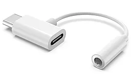 Аудіо-перехідник XoKo AC-202 M-F USB Type-C -> Type-C + 3.5mm White (XK-AC-202-WH) - фото Аудіо-перехідник XoKo AC-202 M-F USB Type-C -> Type-C + 3.5mm White (XK-AC-202-WH)