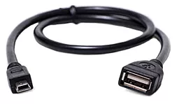 OTG-перехідник PowerPlant Mini USB 0.5m Black (KD00AS1235)