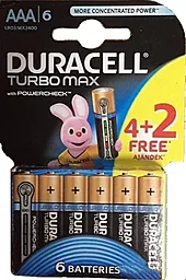 Батарейки Duracell AAA / LR03 MX2400 TURBO 4+2шт