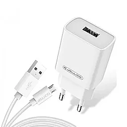 Мережевий зарядний пристрій Jellico C7 18w QC3.0 + micro USB cable white