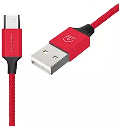 Кабель WUW X86 USB-A - micro USB 12w 2.4a 1м cable Red - фото Кабель WUW X86 USB-A - micro USB 12w 2.4a 1м cable Red
