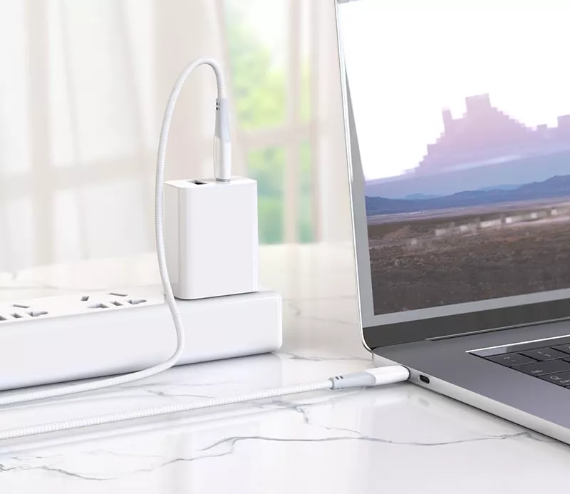 Кабель Hoco X70 Ferry USB Type-C - Type-C 60w 3a 1м PD cable White - фото 4