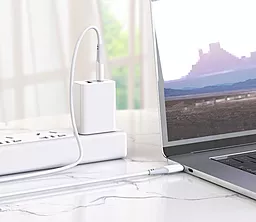 Кабель Hoco X70 Ferry USB Type-C - Type-C 60w 3a 1м PD cable White - мініатюра 4 Кабель Hoco X70 Ferry USB Type-C - Type-C 60w 3a 1м PD cable White - мініатюра 4