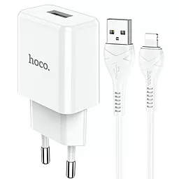 Мережевий зарядний пристрій Hoco N9 1USB 2,1A + Lightning Cable White