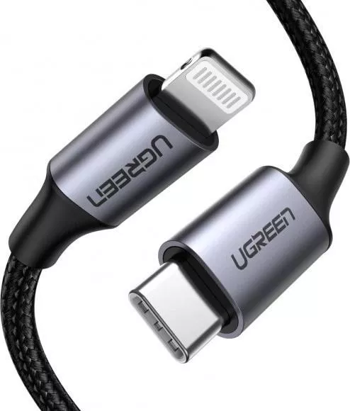 Кабель Ugreen US304 MFI USB Type-C - Lightning 36w 3a 1м PD сable Black (60759) - фото 2