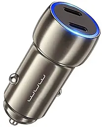 Автомобильное зарядное устройство WUW C190 40w PD 2xUSB-C fast charger black - фото Автомобильное зарядное устройство WUW C190 40w PD 2xUSB-C fast charger black