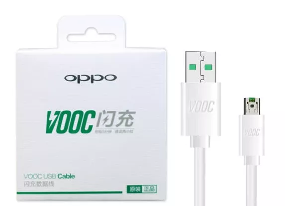 Кабель Oppo VOOC USB-A - micro USB 20w 4a 1м cable White - фото 4