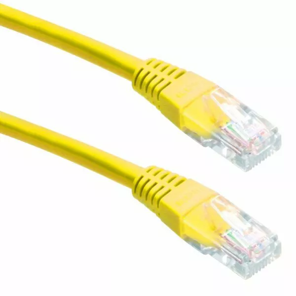 Патч-корд RJ-45 5м Cablexpert Cat. 5e UTP жёлтый (PP12-5M/Y) - фото 1