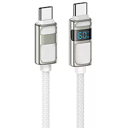 Кабель Hoco U137 USB Type-C - Type-C 60w 3a 1.2м PD cable White
