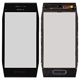 Сенсор (тачскрин) Nokia X7-00 with frame (original) Black - фото Сенсор (тачскрин) Nokia X7-00 with frame (original) Black
