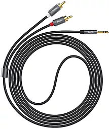 Аудіо кабель Hoco Aux mini Jack 3.5 mm - 2хRCA M/M Cable 1.5 м black - мініатюра 3
