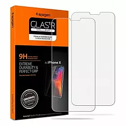 Защитное стекло Spigen 2 pack Full Cover Apple iPhone X Clear (057GL23120)