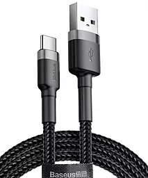Кабель USB Baseus Cafule 3A USB Type-C Cable Gray/Black (CATKLF-BG1) - миниатюра 2