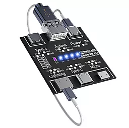 Тестер для проверки кабелей синхронизации и зарядки MECHANIC DT3 MicroUSB+Type-C+Lighting