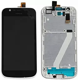 Дисплей Nokia 1 Dual Sim (TA-1047, TA-1060) с тачскрином и рамкой, White
