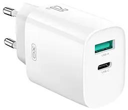 Сетевое зарядное устройство XO CE29 20w PD USB-C/USB-A ports charger white - фото Сетевое зарядное устройство XO CE29 20w PD USB-C/USB-A ports charger white