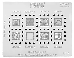 BGA трафарет (для реболінгу) Amaoe QU3 for Qualcomm CPU 0.12 мм