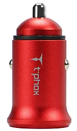 Автомобильное зарядное устройство T-PHOX Zega 3.1A Dual USB Red