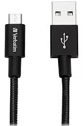 Кабель Verbatim USB-A - micro USB 12w 2.4a 0.3м cable Black
