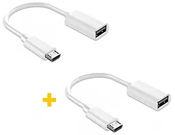 Адаптер-перехідник XoKo AC-130 M-F micro USB -> USB-A 2шт White (XK-AC130-WH2)