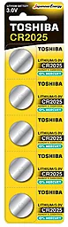 Батарейки Toshiba CR2025 5шт 3 V
