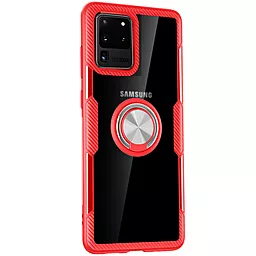 Чохол Deen CrystalRing Samsung G988 Galaxy S20 Ultra Clear/Red