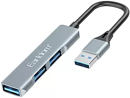 USB-A хаб Earldom ET-HUB09 3-in-1 USB-A 3.0 to 3xUSB-A 3.0 Silver