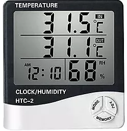 Цифровой термогигрометр TCOM HTC-2 (термометр+влажность+часы) - миниатюра 2