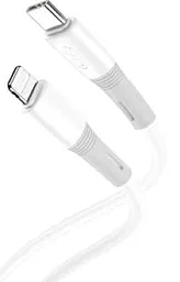 Кабель XO NB-Q226A Silicone USB Type-C - Lightning 27w 3a 1м PD сable White - фото Кабель XO NB-Q226A Silicone USB Type-C - Lightning 27w 3a 1м PD сable White