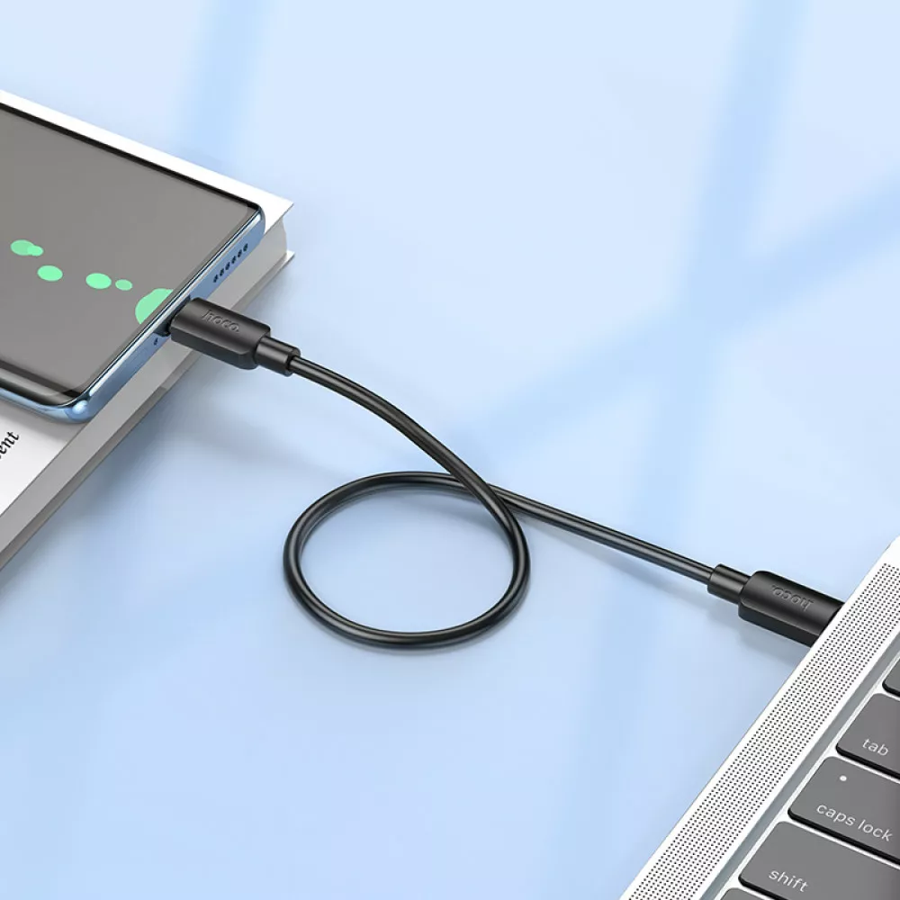 Кабель Hoco X96 Hyper USB Type-C - Type-C 60w 3a 0.25м PD cable Black - фото 5