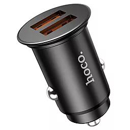 Автомобільний зарядний пристрій з швидкою зарядкою Hoco NZ1 36w QC3.0 2xUSB-A ports car charger black - фото Автомобільний зарядний пристрій з швидкою зарядкою Hoco NZ1 36w QC3.0 2xUSB-A ports car charger black