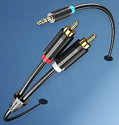 Аудио кабель Vention AUX mimi Jack 3.5 мм - 2xRCA M/M 3м cable black (BCLBI) - миниатюра 6
